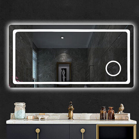 Custom Size 3 Lights Anti-Fog Dimmable Touch Button Small Vanity Toilet  Wall Mirror Bathroom Mirror with Light Behind - China Mirror, Bathroom  Mirror