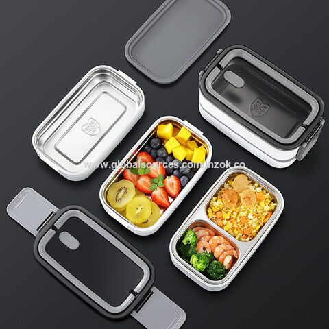 2 Pieces Bento Box Stainless Steel Bento Box Metal Lunch Box Containers  Leak-Proof For Kids Adults Dual Tiers Metal Lunch Box Container With  Airtight