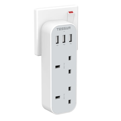 Buy Wholesale China Tessan Eu Flat Socket 5 In 1 With 3 Ac Plugs And 2 Usb  Ports Modern Multiple Outlet For Home Use & Socket at USD 6