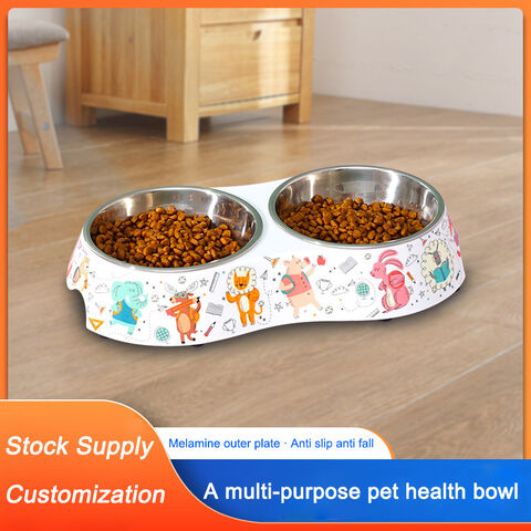 Bulk Buy China Wholesale Double Pet Bowls Custom Pet Bowl Melamine