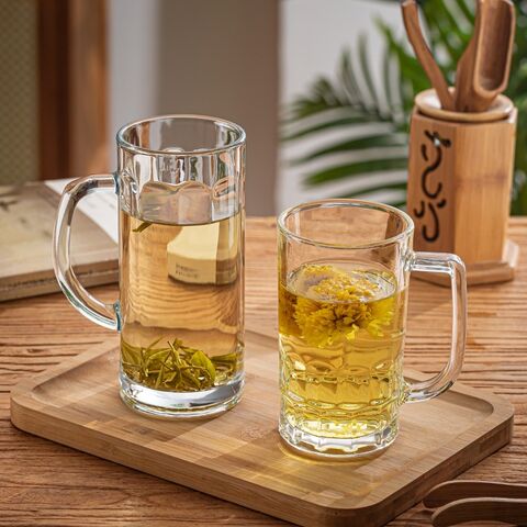 Beer Can Shape Glass 12oz 16oz Heat Resistant Clear Ice Coffee Glasses  Tumbler Mug Cup With Bamboo Lid And Glass Straw 1 Pc