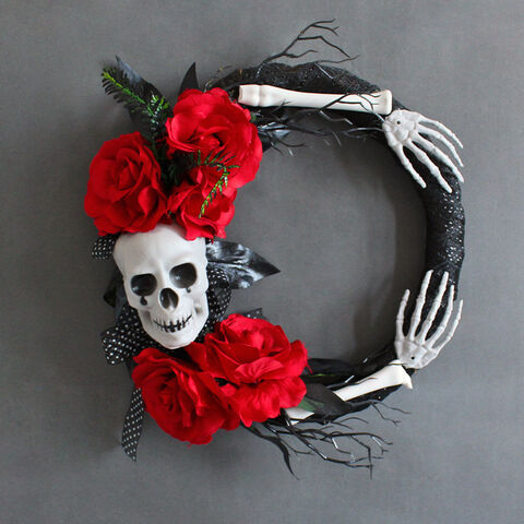 Halloween Twig Garland Skeleton Festival Decoration Glow Black