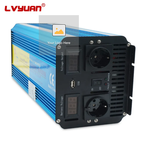 LVYUAN Power Inverter 1000W/2000W 4 AC Outlets and 4 USB Charging Ports DC to AC Inverter 12V to 110V Car Converter DC 12V Inverter with Digital LCD