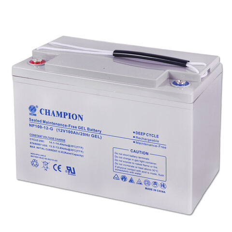Buy Wholesale China Champion Rechargeable Pure Gel Battery 12v 100ah Deep  Cycle Battery Pack For Solar System & Batterie Solaire Gel 12v 100ah Deep  Cycle Exide at USD 79.99