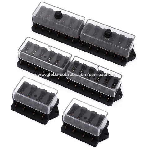 12 Way DC 12V Volt Fuse Box 24V 32V Circuit Car Trailer Auto Blade Fuse Box  Block Holder ATC ATO 2-input 12-ouput Wire