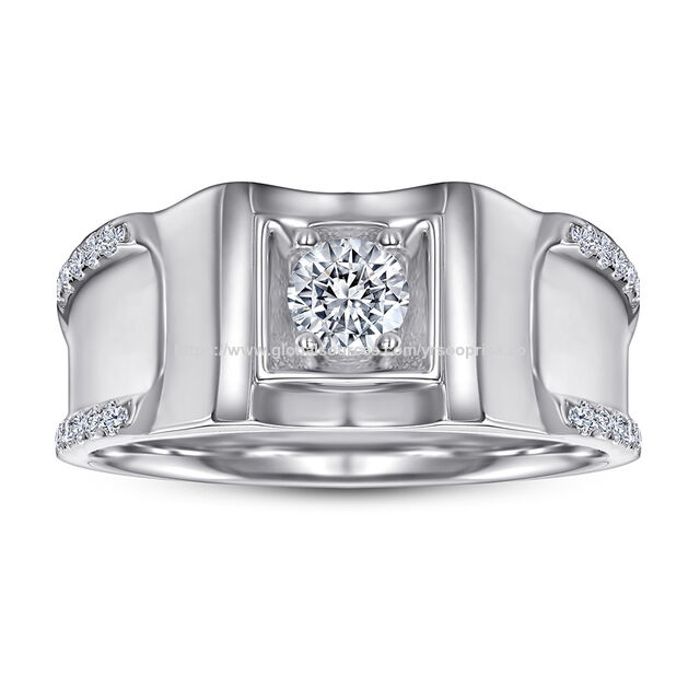 Hochwertiger Modeschmuck Herrenring aus Zirkon S925 Silber - Luxus Geschenk