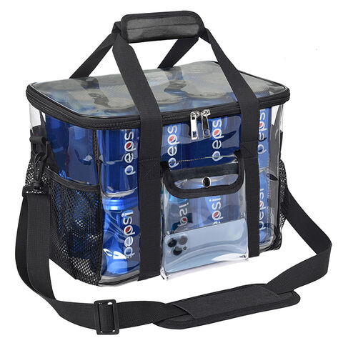 Extra Large Clear Lunch Bag / Lunch Box with Adjustable Strap and Front Storage Compartment