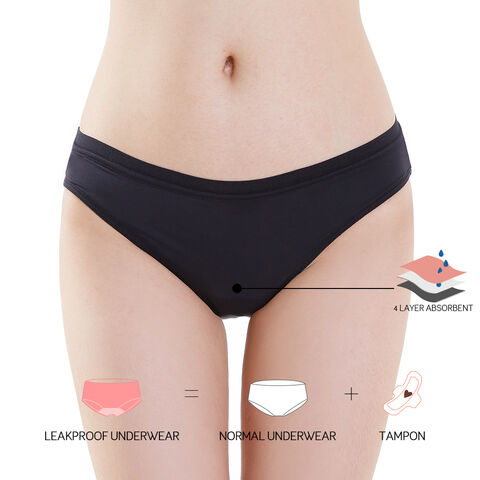 Solid Color Seamless Leak Proof Absorbent 4 Layers Menstrual