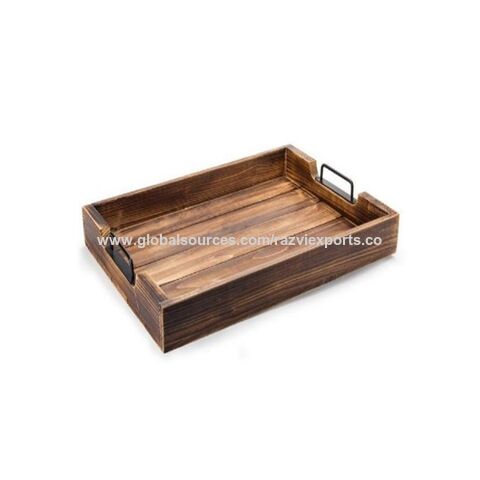 Buy Wholesale India This Wooden Farmhouse Tray With Metal Handles & Serving  Tray, Wooden Tray, Wooden Craft, Tray at USD 14