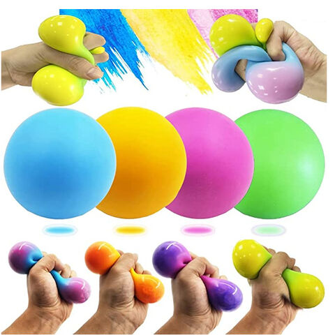 4 Pcs Colorful Stress Balls For Adults And Kids,squeeze Color Change Ball  Fidget Toy,relieve Stress Sensory Squishy Balls For Teens Girls And  Boys,ant
