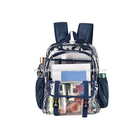 Heavy Duty Clear Transparent Backpack See Through Book-bag