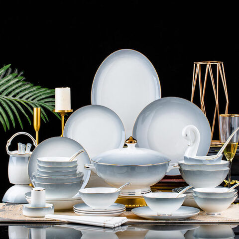 Eka Customized Wholesale Luxury Bone China Dinnerware Set