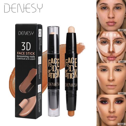 Multi-functional liquid blush Face contouring Highlighter Eye shadow stick  Contouring Concealer Body highlighter Long-lasting waterproof face contouring  makeup Silky creamy texture Multi-purpose makeup( 04# Contouring)