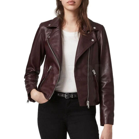 Women Brown Authentic Lambskin Pure Leather Jacket Basic Outdoor