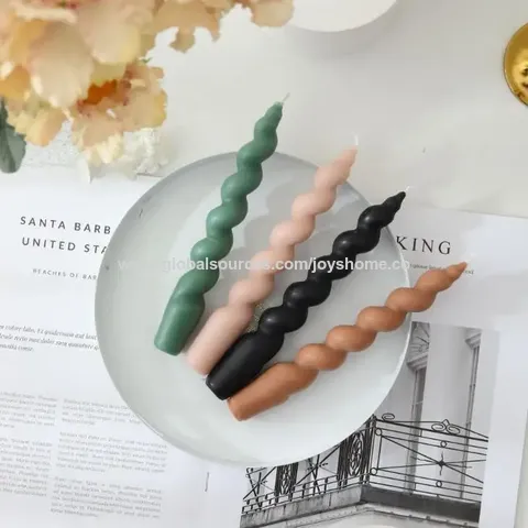 Set of 2 Handmade 7.5 inches Spiral Taper Candles Twisted Candles Dinner  Candles for Home Decoration Wedding Holiday Party