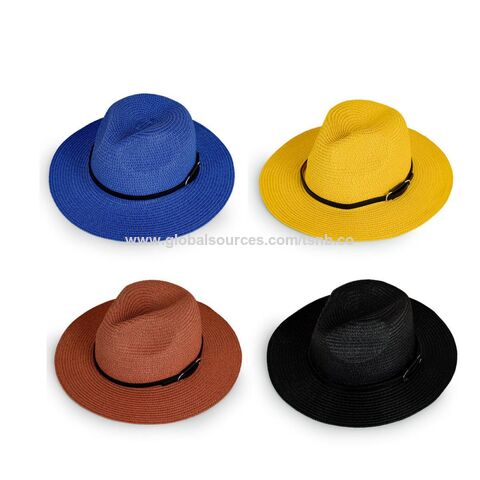 Wide Brim Boater Hat Straw Panama Hat for Women Men Unisex Outdoor Jazz  Hats Summer Beach Sun Cap