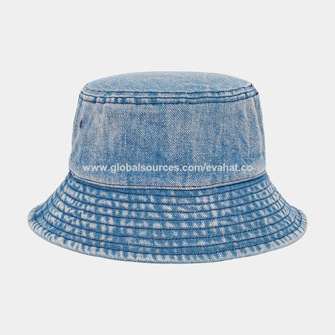 Wholesale Youth Round Supplier Jeans Vintage Bucket Hat Unisex