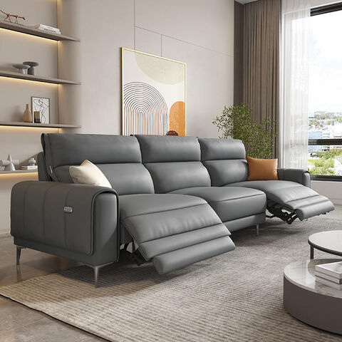 Italian Style Sectional Modular Sofa Set Electric Control Leather