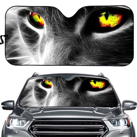 Cat Eyes Design Print On Demand Cardboard Windshield Sun Reflector Car Sunshade Custom Printing Car Sunshade for sale at factory direct price