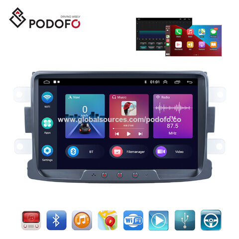 Podofo Android 10.0 Car Radio Autoradio 1 Din 7'' Touch Screen Car  Multimedia Player Support GPS Navigation WiFi Bluetooth USB FM/RDS with  12led Camera/ DVR/ DAB+(Optional)