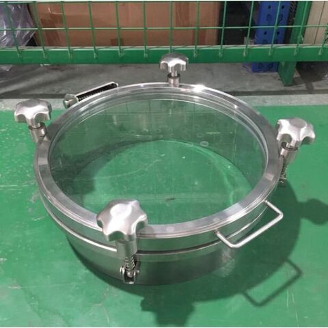 Stainless Steel 350mm Rounded Manhole Cover With Full Glass - Buy China ...
