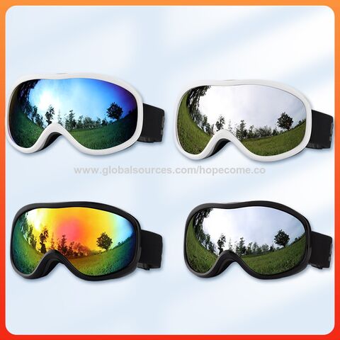 Kids Ski Mask Glasses Snowboard Goggles Anti-Fog Skiing Sunglasses Double  Layers Spherical Lens Windproof for Eyes Protection