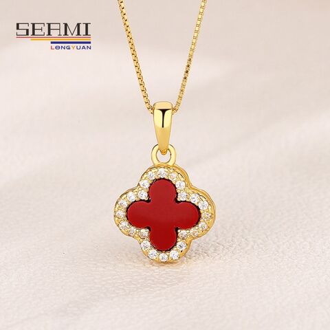 S925 Silver Four-Leaf Clover 18K Rose Gold Lucky Clover Necklace - China  Jewelry and Jewellry price