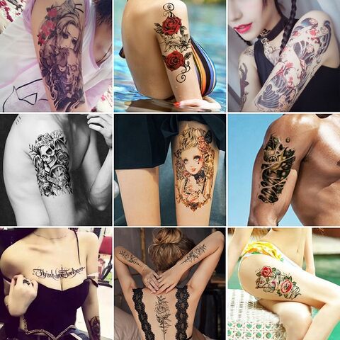 Temporary Tattoos Set Full Arm Body Totem Sticker Waterproof Fake Tattoo  Sleeves | eBay