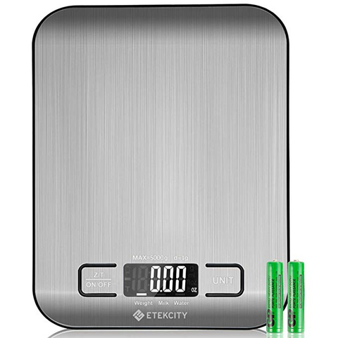 1pc Battery Operated Stainless Steel 5kg Kitchen Scale Accurate To