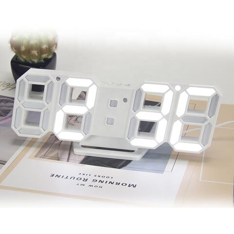 Einstellbares 3D-LED-Licht Digitale Elektrische Uhr - Weiß