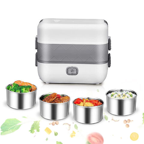 Home Office 200W Portable Heater Food Warmer Lunch Box,2 Layers Self Heating Electric LunchBox with 4 Stainless Steel Container for sale at factory direct price
