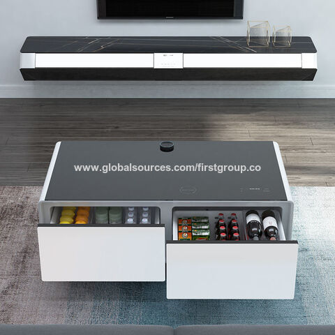 Table basse moderne avec réfrigérateur, table à thé intelligente nordique