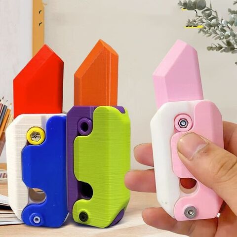 Radish Knife 3D Gravity Knife Decompression Push Brand Small Toy 3D  Printing Gravity Radish Knife