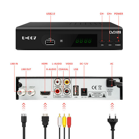 1080P Receiver Satellite Decoder TV Box Tuner DVB T2 USB2.0 For Monitor  Adapter