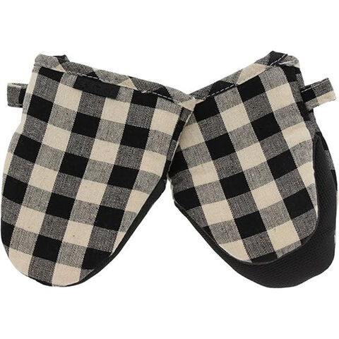 CUISINART Oven Mitts Green Plaid Checked Heat Resistant Mini Farmhouse  Kitchen