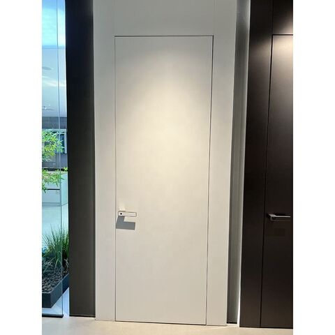 New Arrival Aluminum Wood Interior Door White Sound Proof Modern Bedroom Door for sale at factory direct price