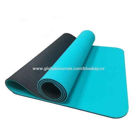 Travel Black Yoga Mat Foldable Non-Slip - 1.5 mm Thick with Free