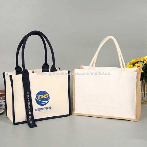  Natural Large Capacity Jute Shopping Bag Eco Friendly