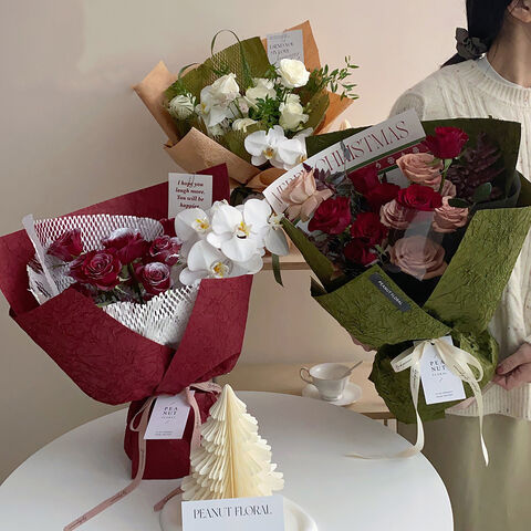 Buy Wholesale China Elegant Texture Pleated Flower Wrapping Paper 5 Sheets  & Flower Wrapping Paper at USD 3.18