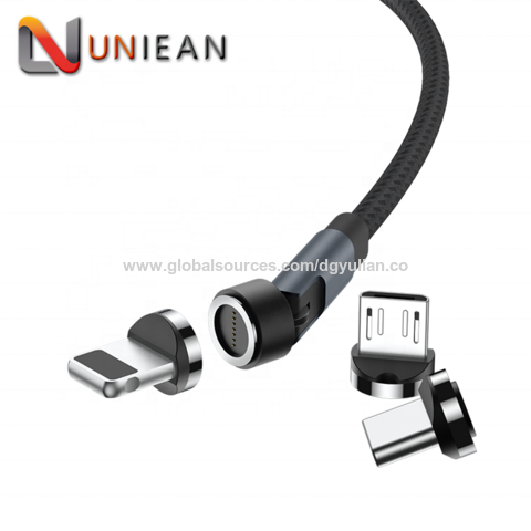Cable de datos USB de carga rápida 3 en 1 cable magnético Cargador magnético del teléfono móvil de la carga rápida del fabricante C