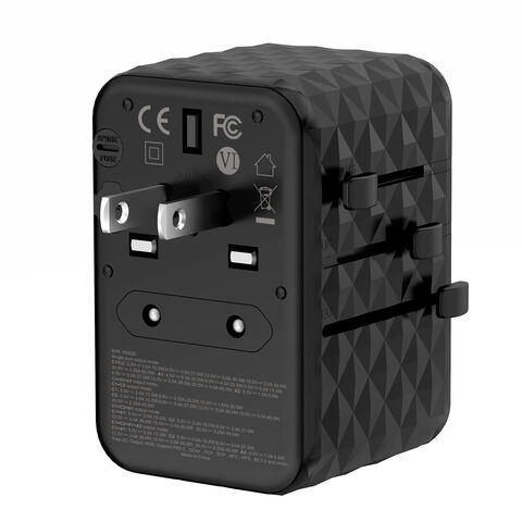 Adaptateur de Voyage Universel en Gros, Chargeur Rapide GaN 65W Type-C, Adaptateur d'Alimentation de Voyage pour iPhone Macbook for sale at factory direct price