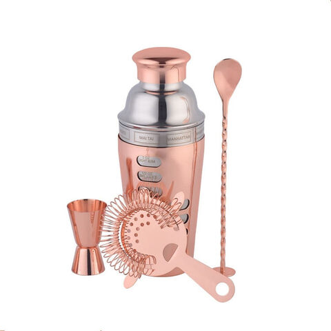 NEUES Cocktail Shaker Set mit Acrylständer, 15-teiliges Mixologie Barkeeper Set, Bar Zubehör Set mit allen Barwerkzeugen zum Getränke mixen