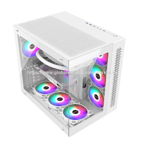 Chasis para PC Gaming de Alto Flujo de Aire Micro ATX, Caja de Ordenador Gaming RGB, Chasis de Torre Mediana, Panel Lateral de Vidrio Templado for sale at factory direct price