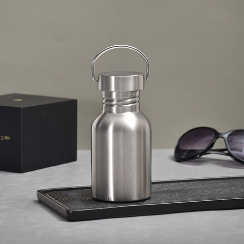Bouteilles de sport 350 ml à simple paroi en acier inoxydable avec poignée annulaire pour vélo, sac à dos, camping, meilleures ventes Amazon 2023