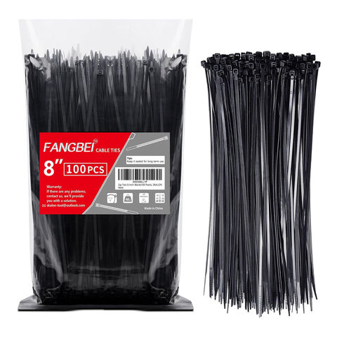 Bridas de plástico negras de 18 pulgadas, 100 unids/paquete de bridas de  alambre para uso al aire libre con tracción de 60 libras