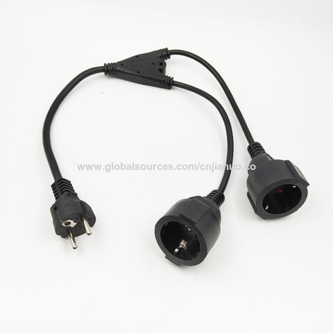 Schuko socket 4-way with 2m cable