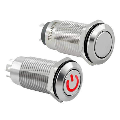 12mm Metall-Druckschalter Mit LED – Drucktaster Für 3–24V, 5A, IP65 Wassergeschützt
