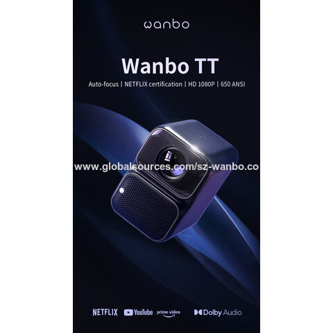 Proyector Wanbo TT 4K 1080P Autofoco  650 lúmenes Wi-Fi + Bluetooth -  Negro — Cover company