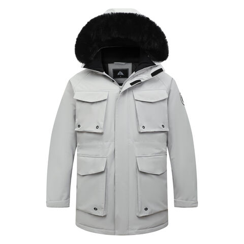 Manteau d'hiver Long en peluche pour garçon, veste coupe-vent avec