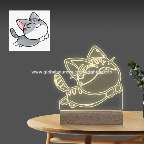 Lámpara LED Personalizada, Luz Nocturna Acrílica LED, Lámpara de Mesa para el Hogar, Luz Decorativa de Ilusión 3D for sale at factory direct price